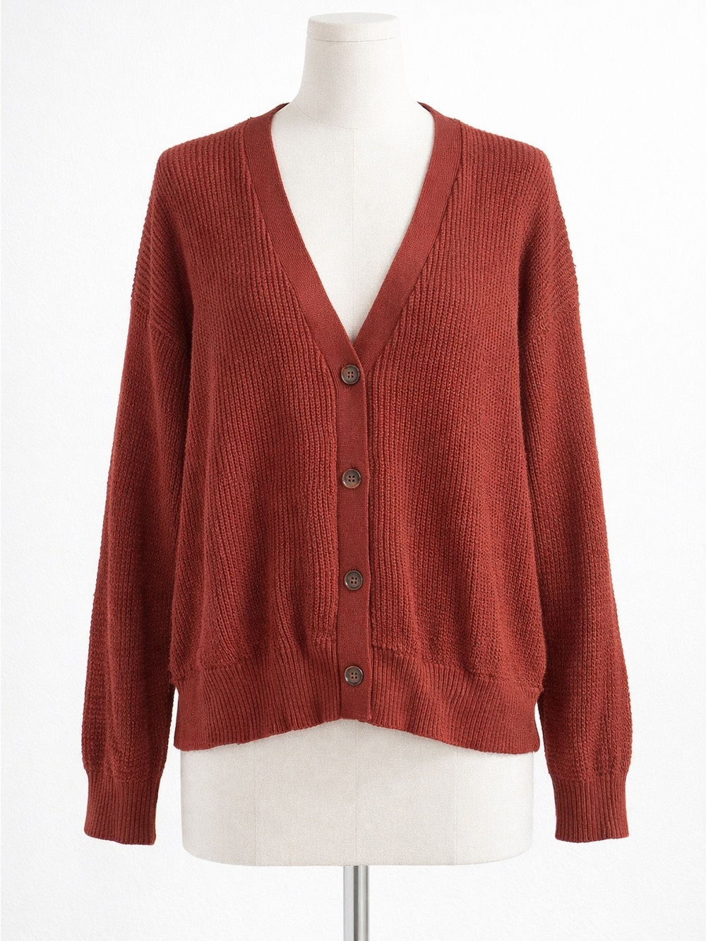 Melrose and Market Brick Red grandpacore Cardigan Sweater school College S